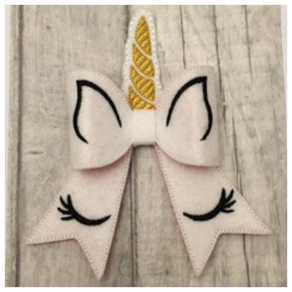 White glitter unicorn bow parts