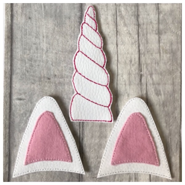Unicorn horn and ear feltie (pink)