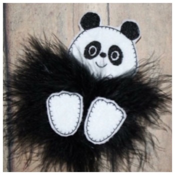 Panda fluffy bow parts