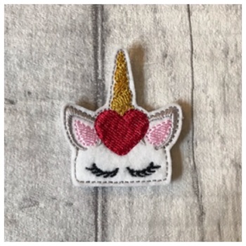 Peeking  Unicorn Feltie Heart
