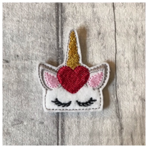 Peeking heart unicorn feltie
