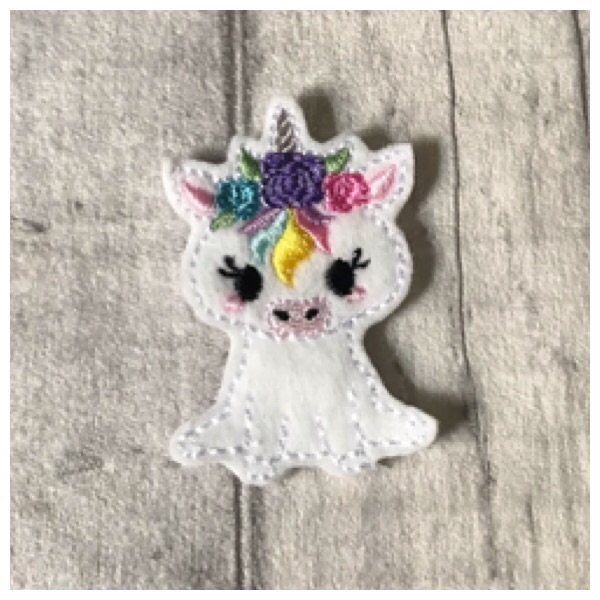 Sitting unicorn feltie