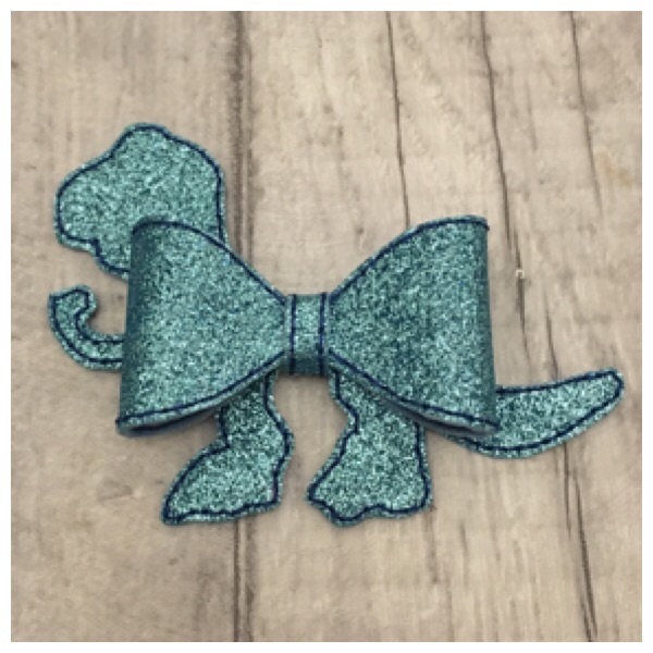 Blue glitter dinosaur bow parts