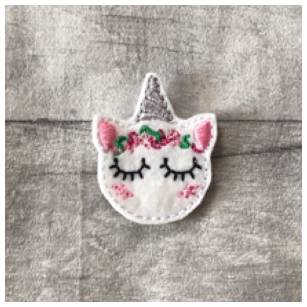 Sleeping unicorn with flowers silver feltie