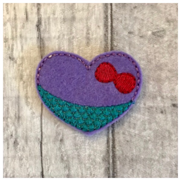 Mermaid heart feltie purple 