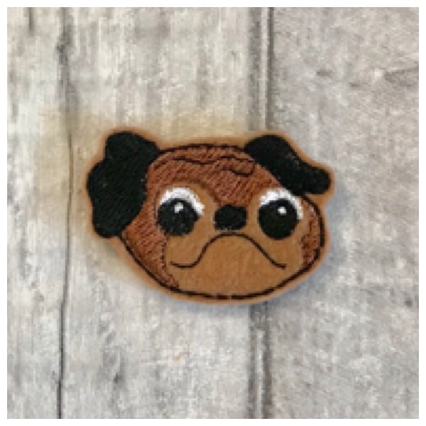 Cute pug feltie (brown)