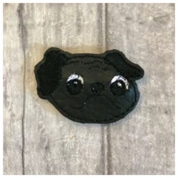 Cute pug feltie (black)