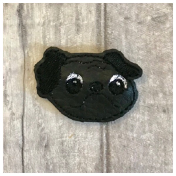 Cute pug feltie (black)