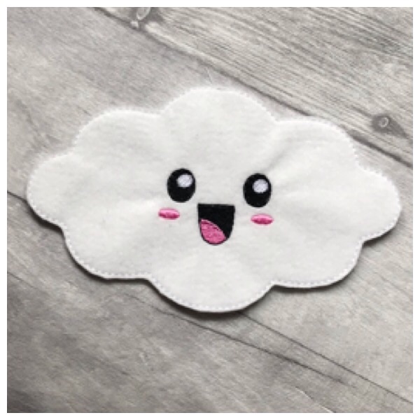 XL white cloud feltie