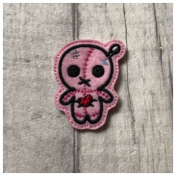 Voodoo doll pink feltie