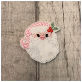 Santa head feltie pink