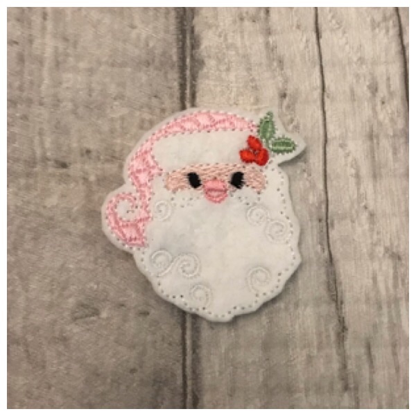 Santa head feltie pink