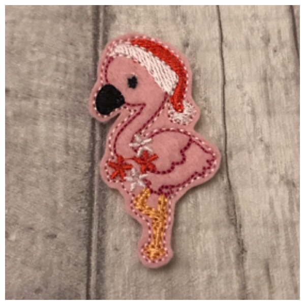 Santa flamingo feltie