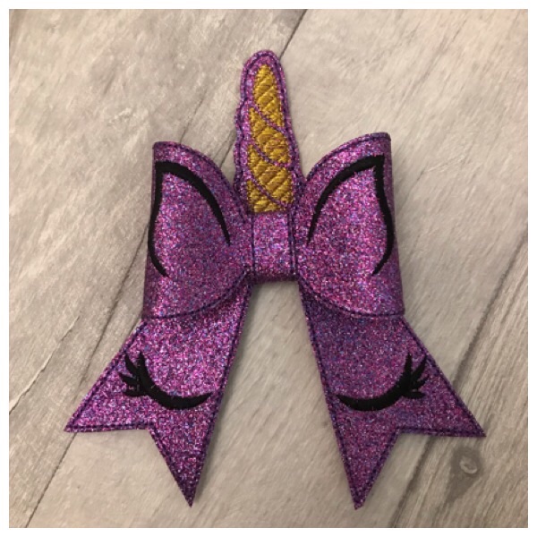 Unicorn bow parts purple glitter