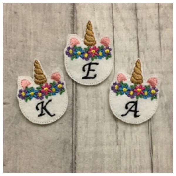 Initial unicorn feltie
