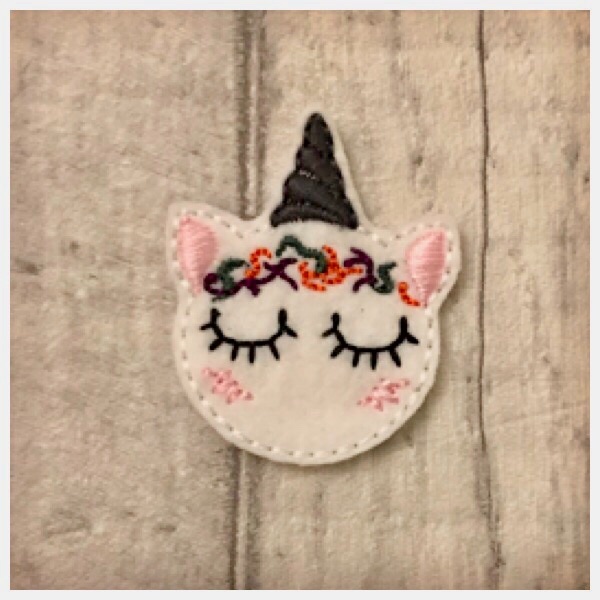 Dark unicorn feltie
