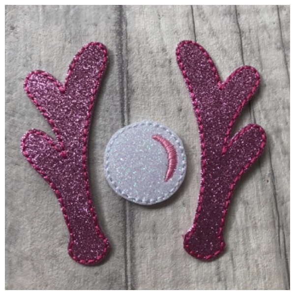 Antler and nose feltie large pink