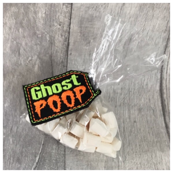 Ghost poop feltie tag