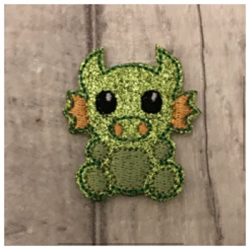Green glitter dragon Feltie