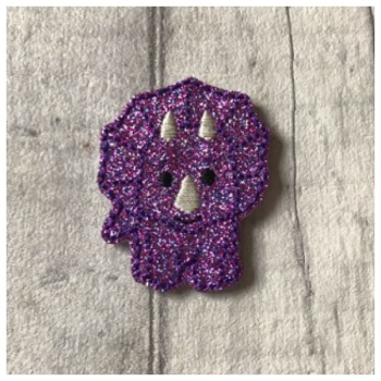 Glitter dinosaur feltie purple
