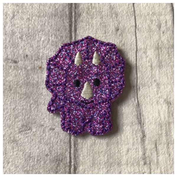 Glitter dinosaur feltie purple