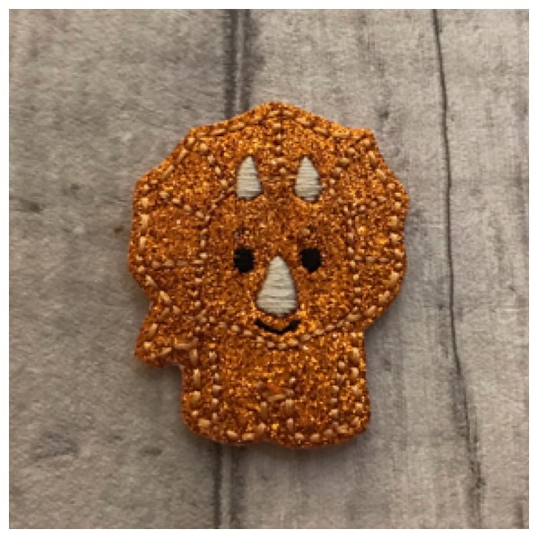 Glitter dinosaur feltie orange 