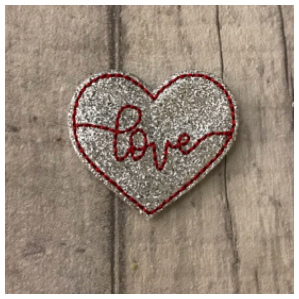 Love heart feltie silver