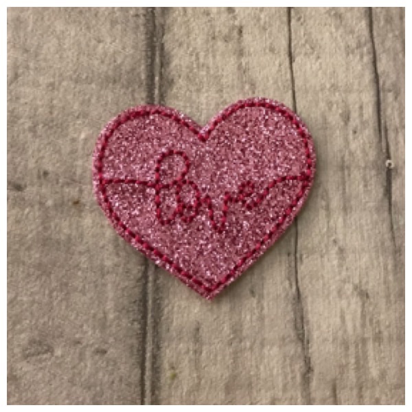 Love heart feltie pink