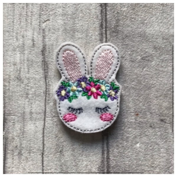 Sleeping floral bunny head feltie