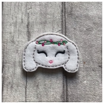 White bunny head feltie