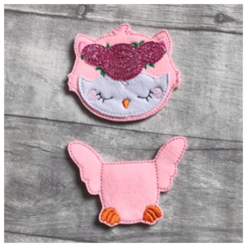 Owl 2 part large feltie