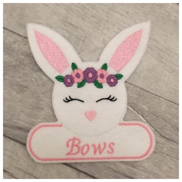 Large bunny bow holder feltie