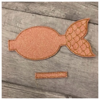 Mermaid tail bow part peach 