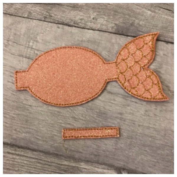 Mermaid tail bow part peach 