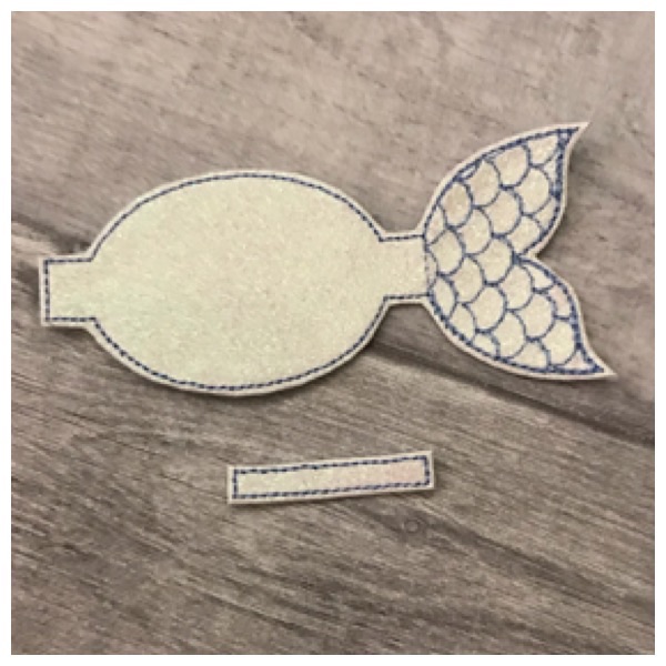Mermaid tail bow parts white & blue