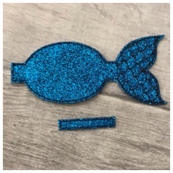 Mermaid tail bow parts blue glitter 