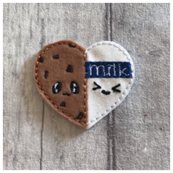 Milk and Cookie heart feltie