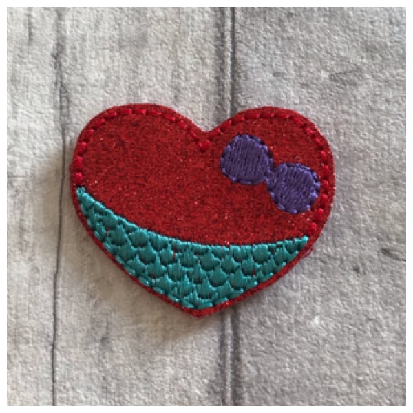 Mermaid heart feltie red glitter 