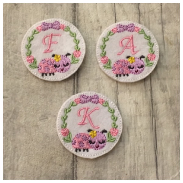 Spring initial wreath feltie