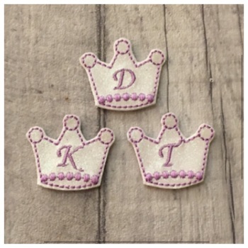 Initial crown feltie lilac