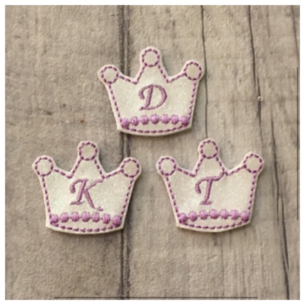 Initial crown feltie lilac