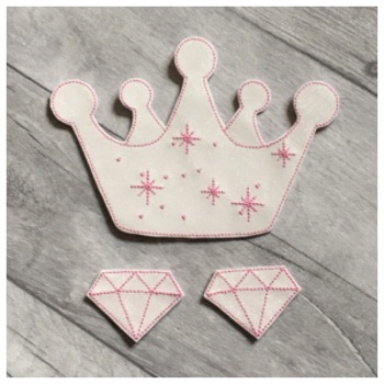 Crown bow holder set pink