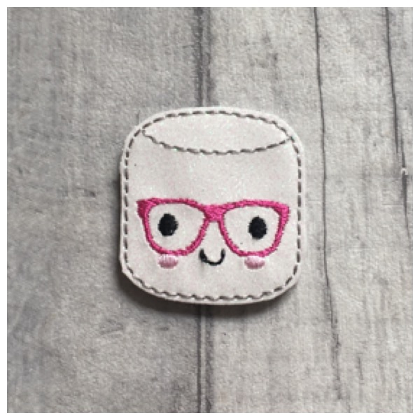 Marshmallow feltie white with glasses 