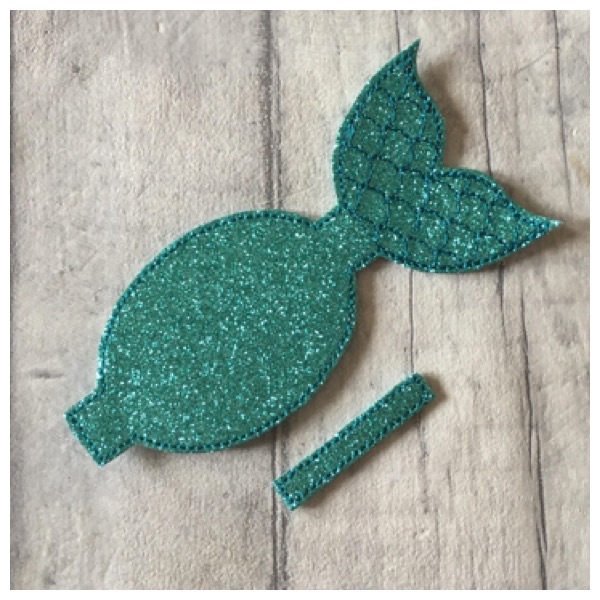 Mermaid tail bow parts aqua