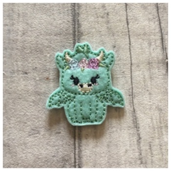 Floral dragon feltie pastel mint