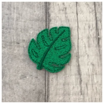 Tropical leaf feltie glitter