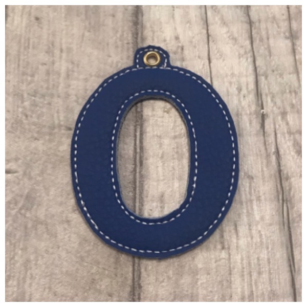 Blue and white initial fob