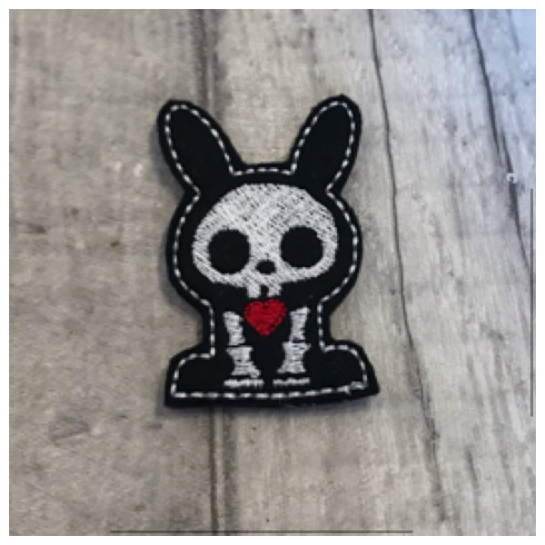 Skull bunny feltie