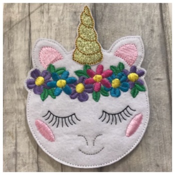 Sleeping Unicorn XL feltie bright glitter