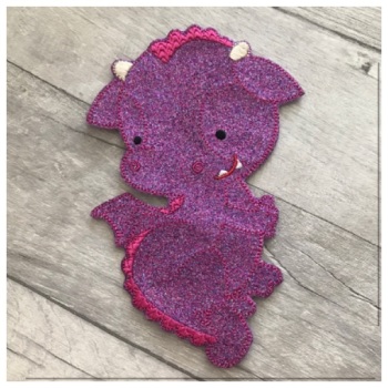 Large Purple Dragon feltie 
